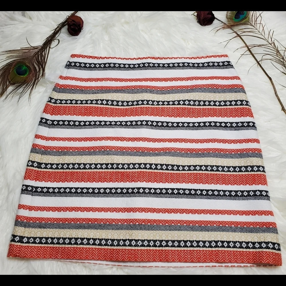 LOFT Striped Mulit Pattern Skirt